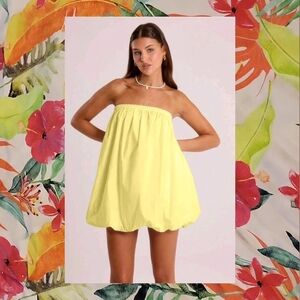 SHEIN Lemon Strapless Dress